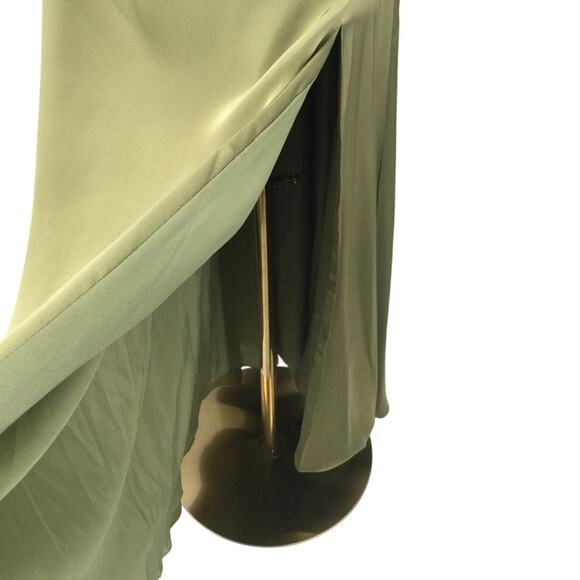 BRIDESMAID AW 16 2X plus green fennel seed satin Meg formal maxi dress NEW B40 - Picture 10 of 11